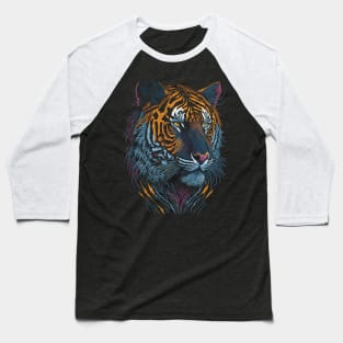 Pop Art Tiger - Colorful Baseball T-Shirt